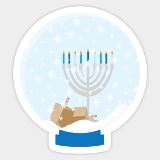 Hanukkah Snow Globe Sticker